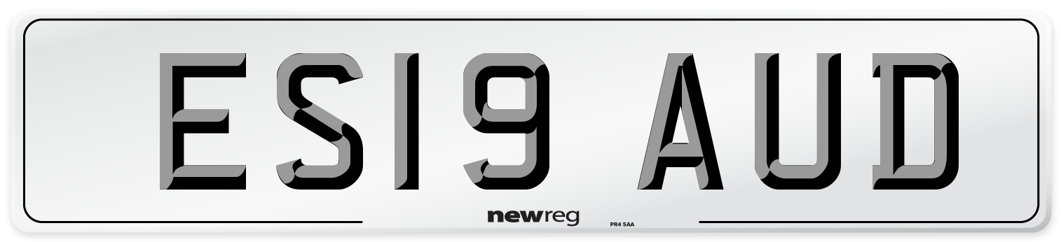 ES19 AUD Number Plate from New Reg